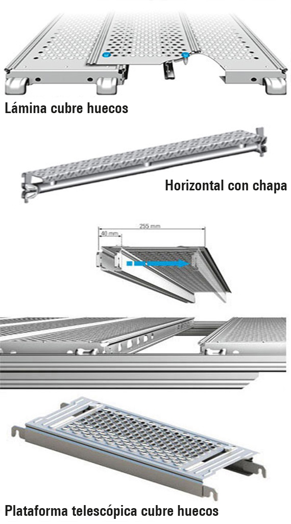 Plataformas cubre huecos para andamios